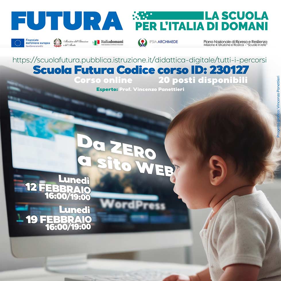 Scuola Futura 230127 PNRR - PNSD - "Da zero a sito web". Gemellaggi scuole in rete PNRR.